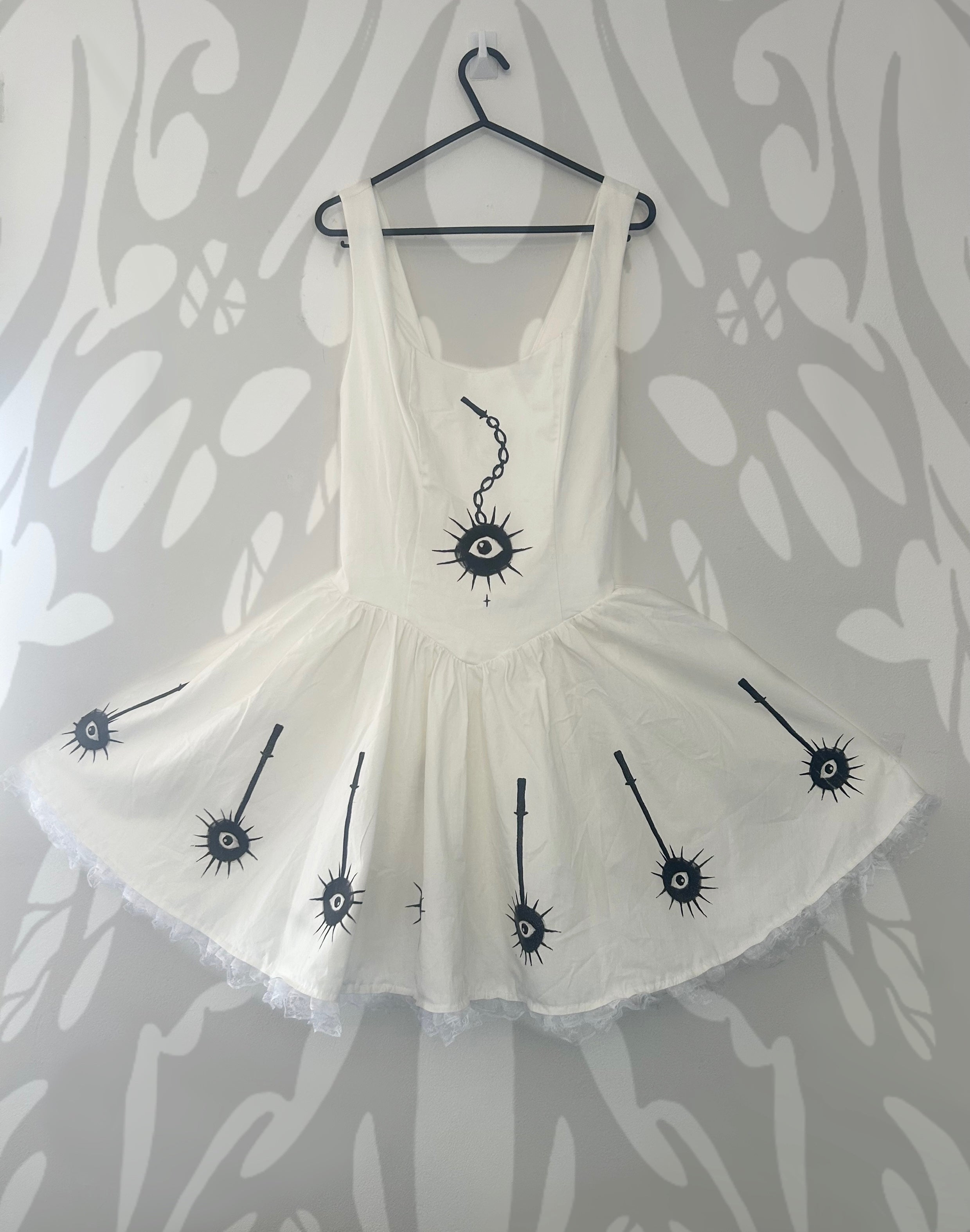 reworked / upcycled white princess lace dress size L