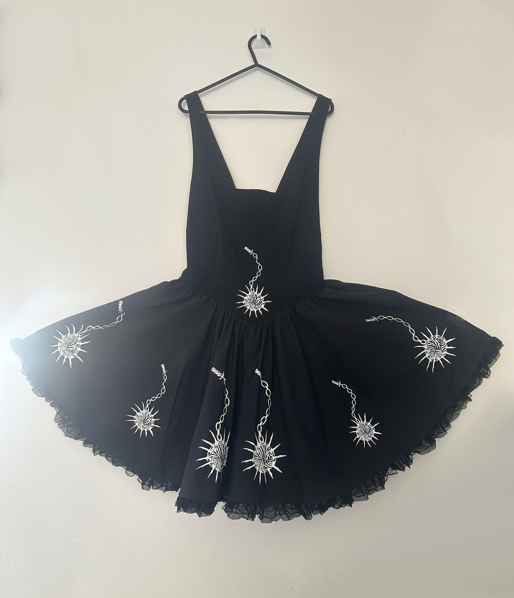 reworked / upcycled black lace dress size L