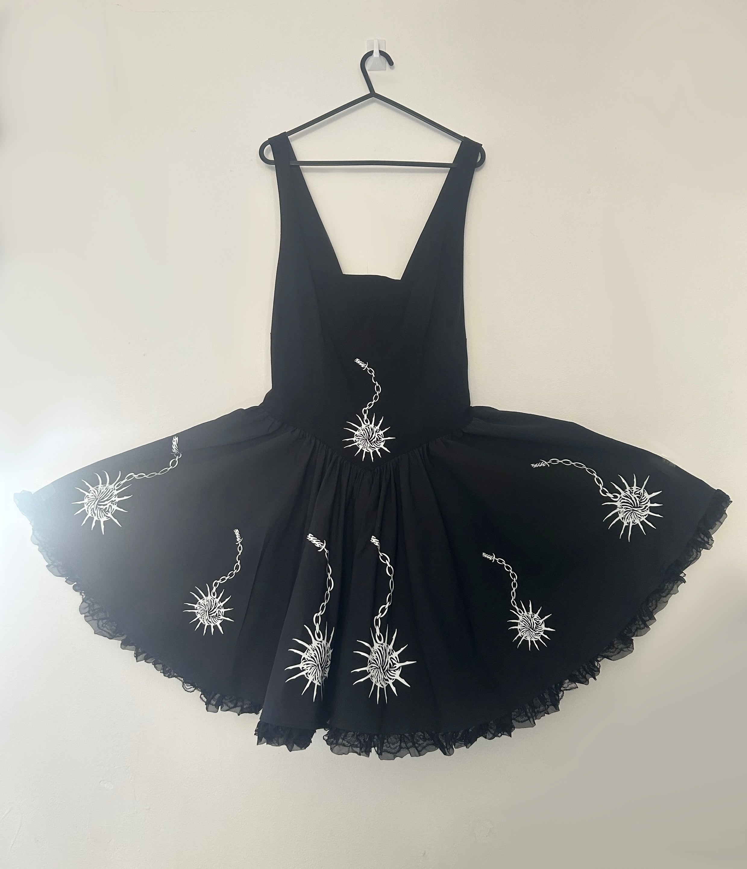 reworked / upcycled black lace dress size L