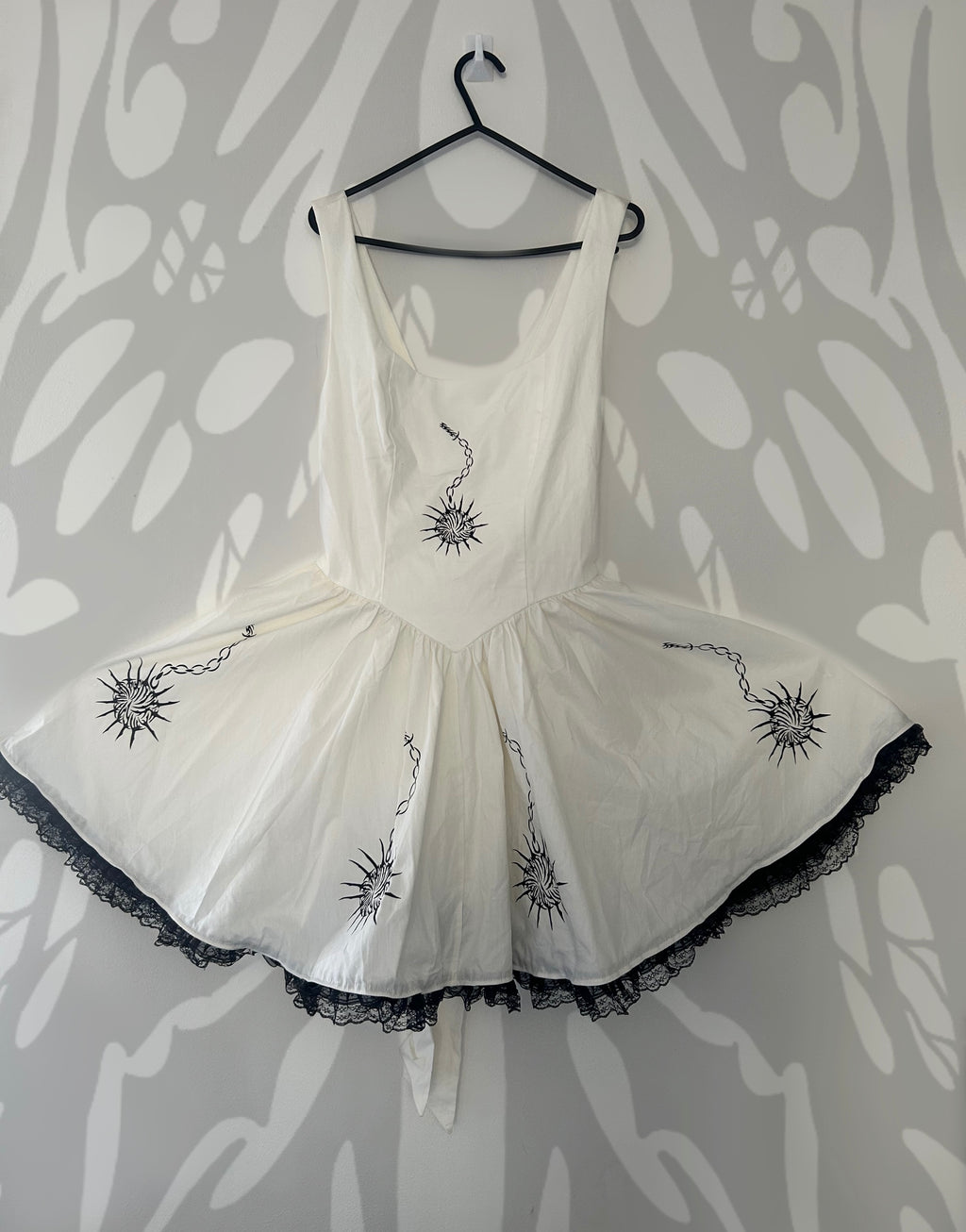 Upcycled white fitted dress size L