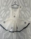 Upcycled white fitted dress size L
