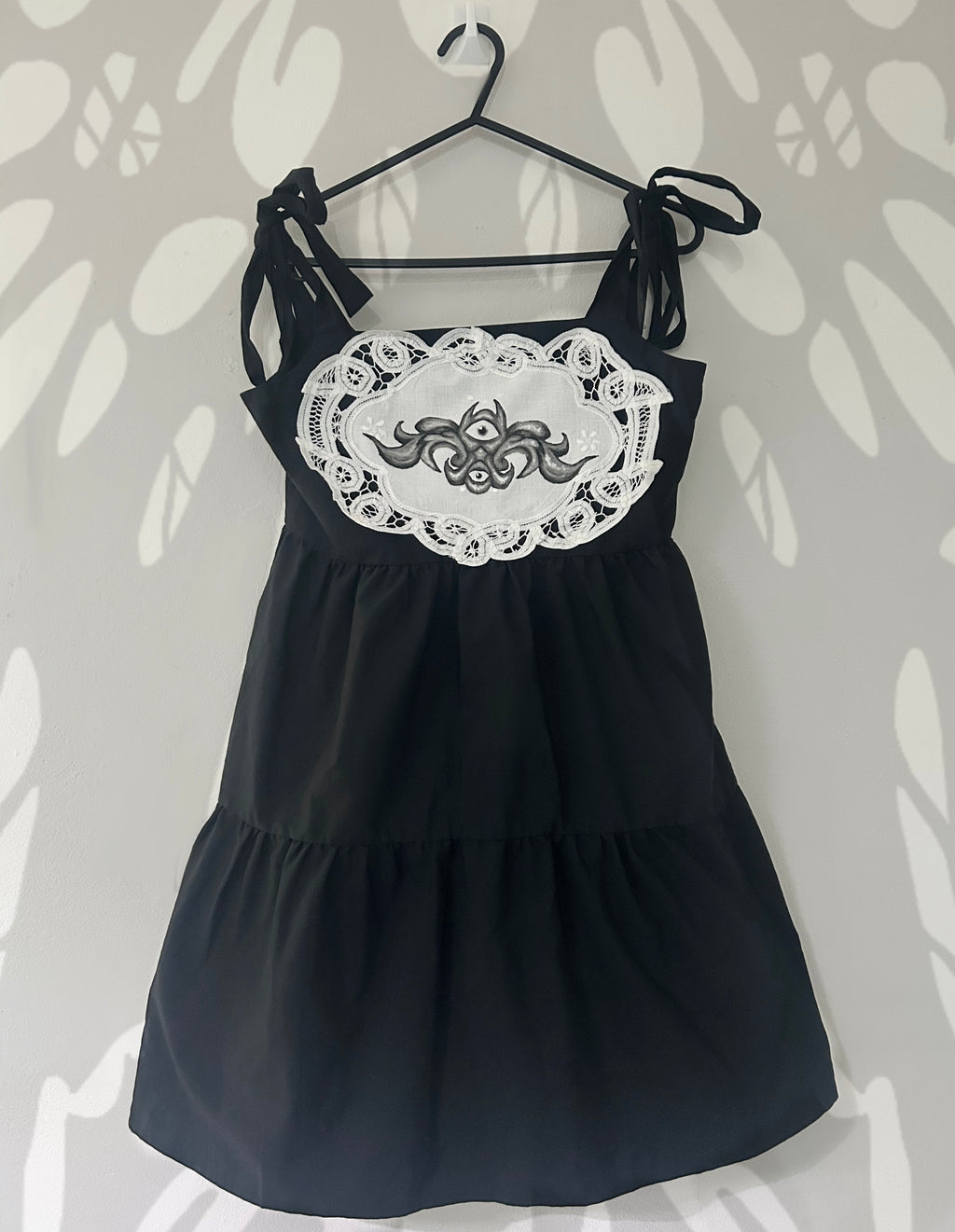 Upcycled black dress size S