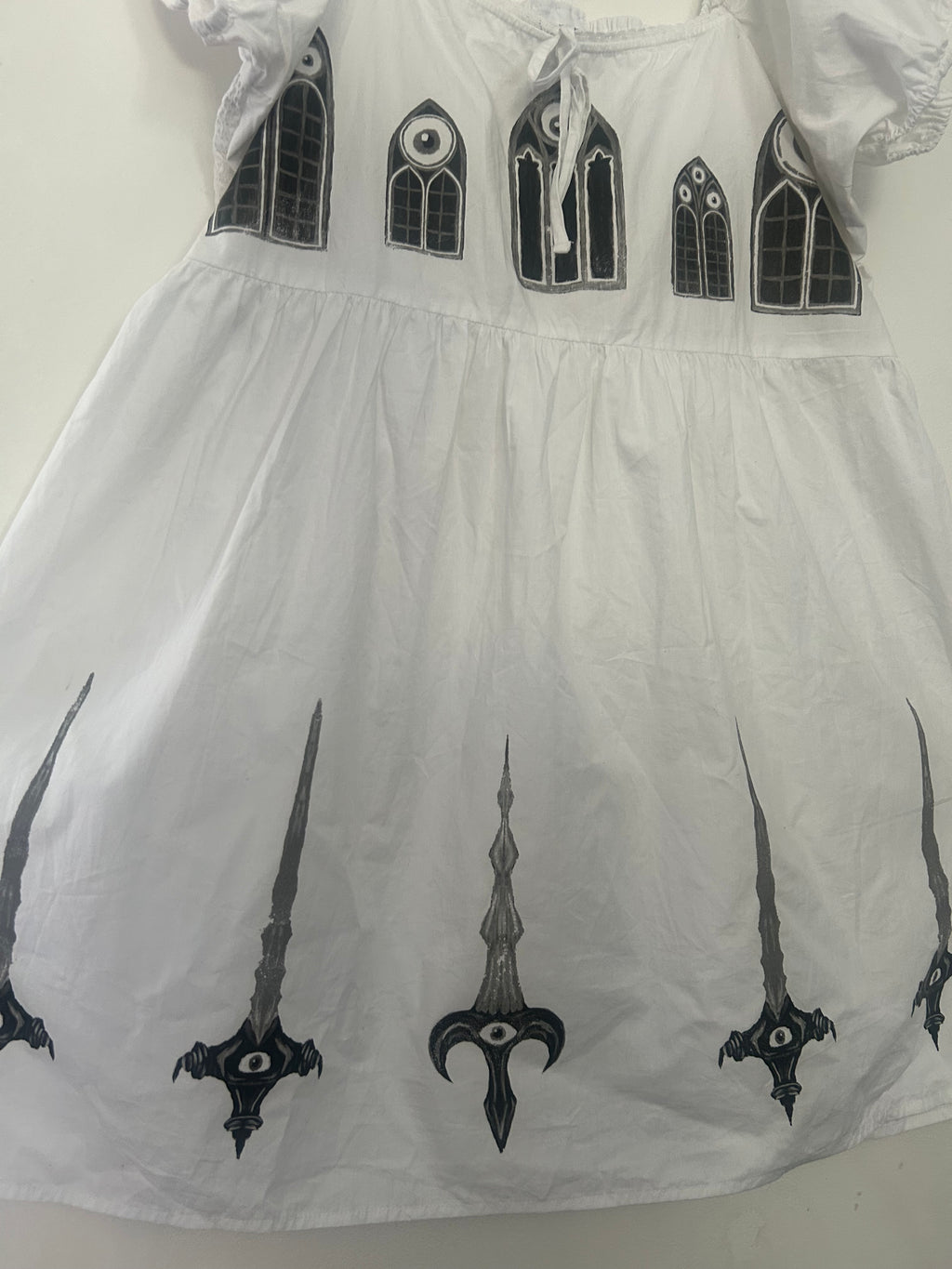 Upcycled white summer dress size 28