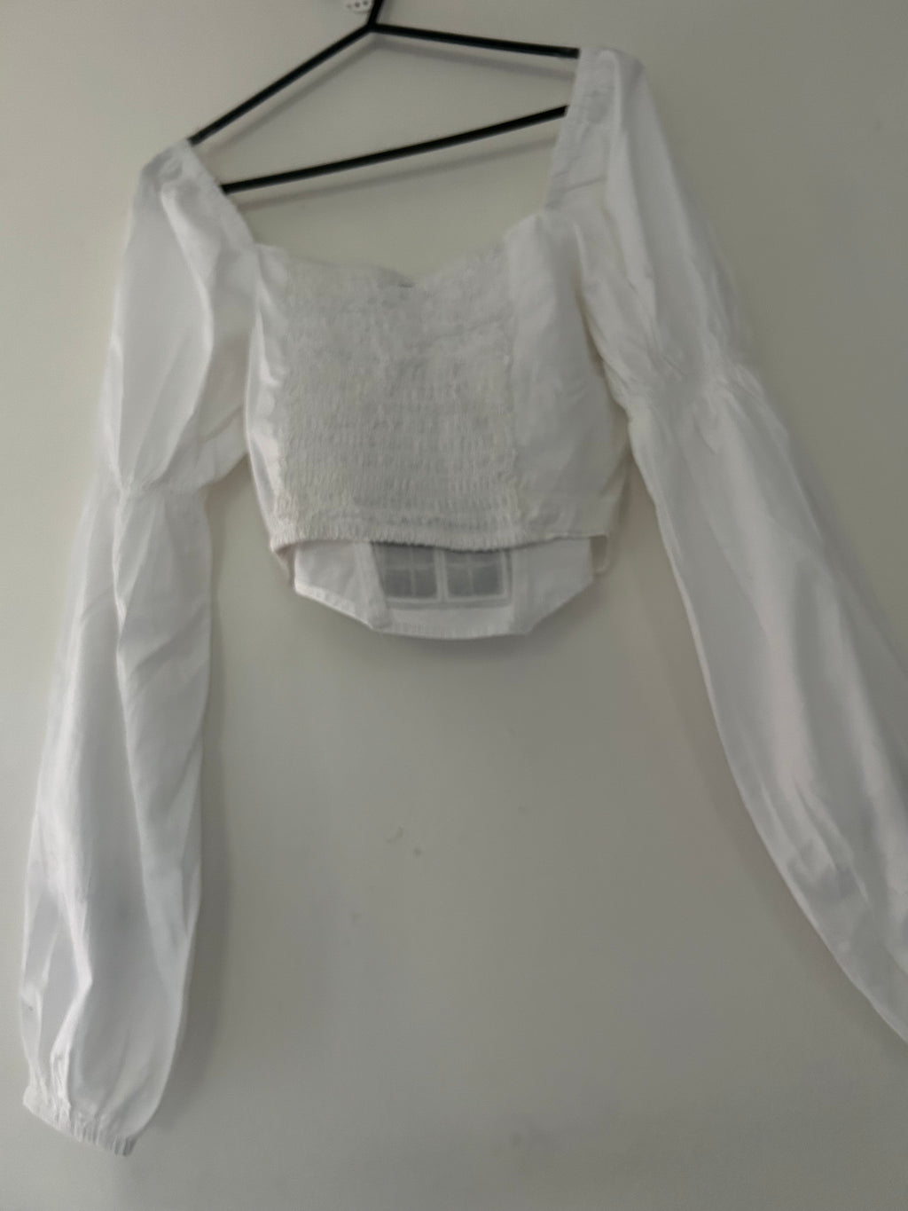 Upcycled white crop top size S