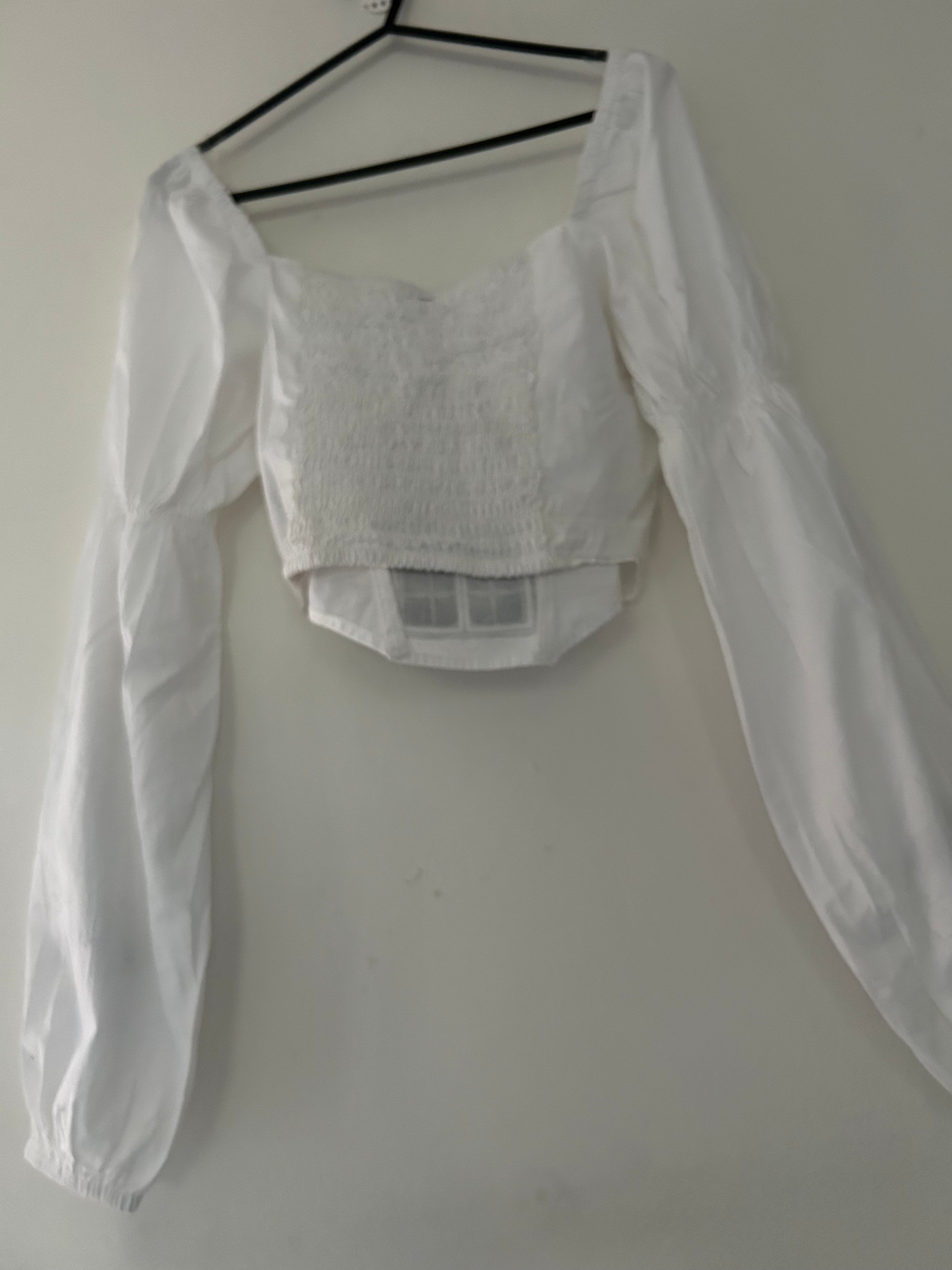 Upcycled white crop top size S