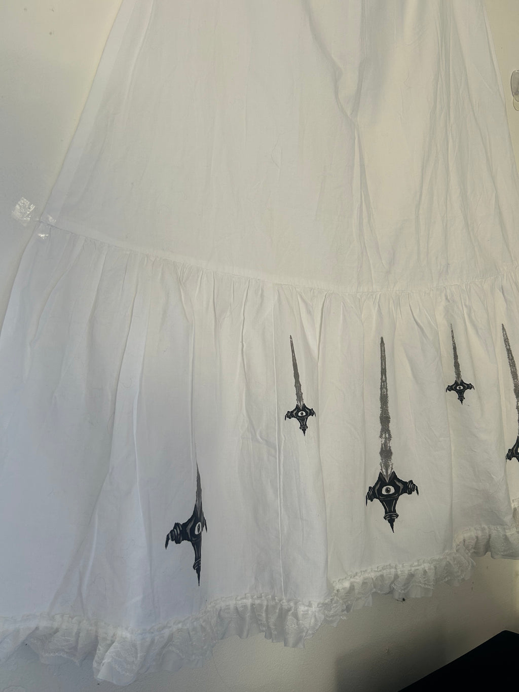 Upcycled white maxi lace skirt size 16 Large