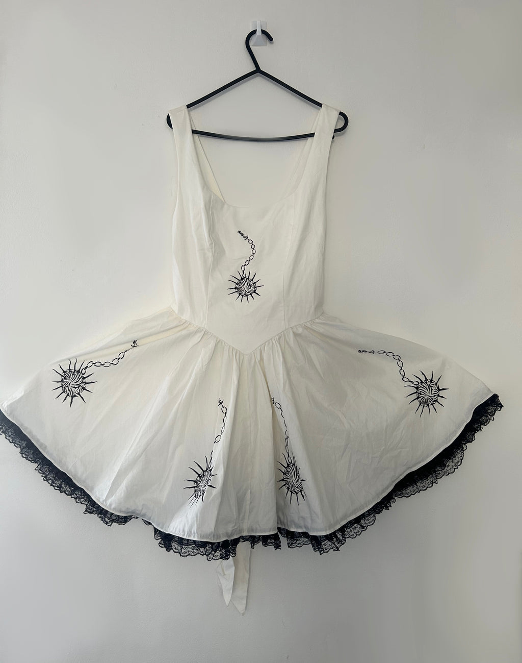 Upcycled white fitted dress size L