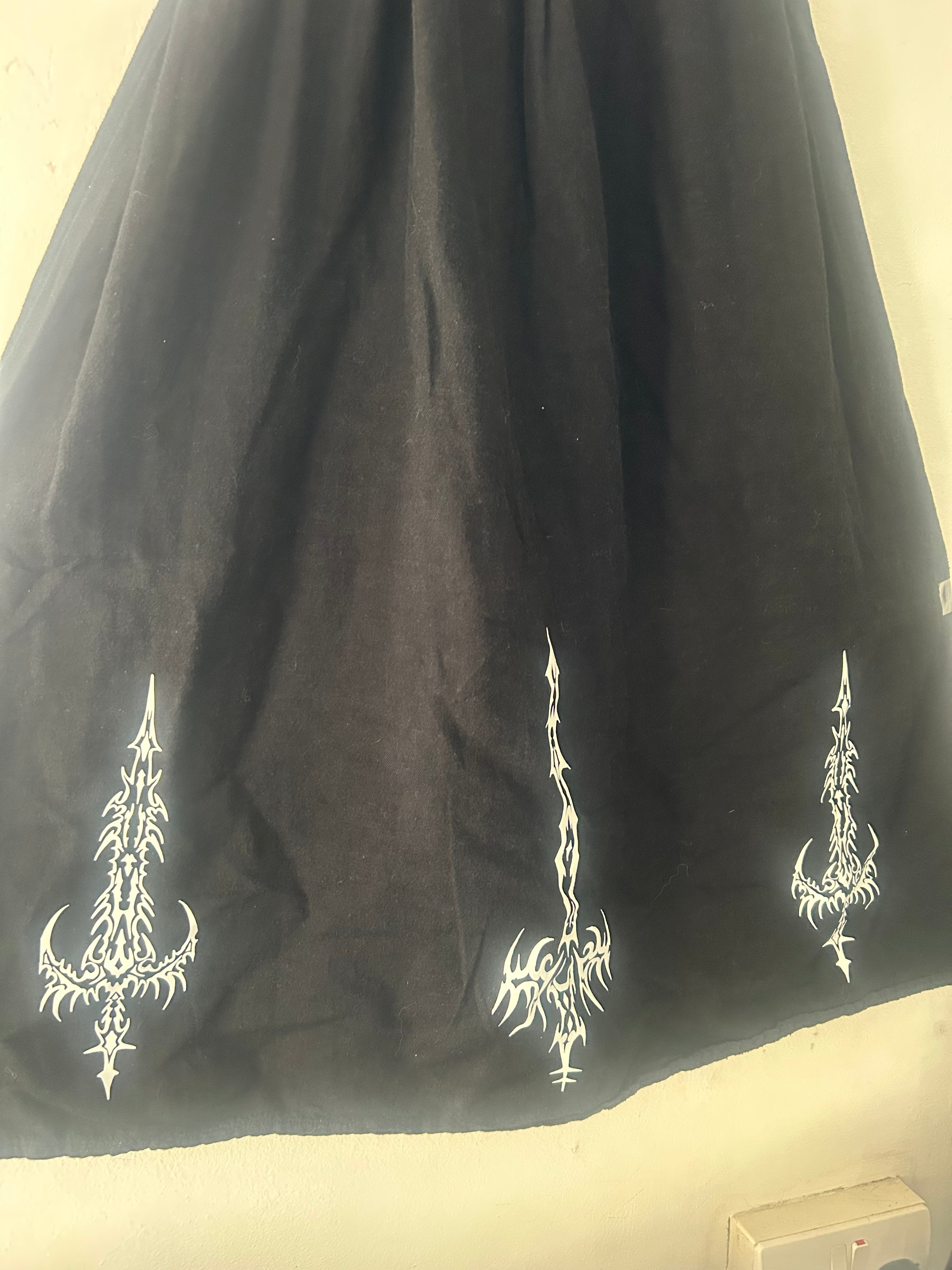 Upcycled black maxi dress size M