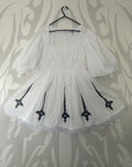 reworked / upcycled big sleeve milkmaid style dress size S