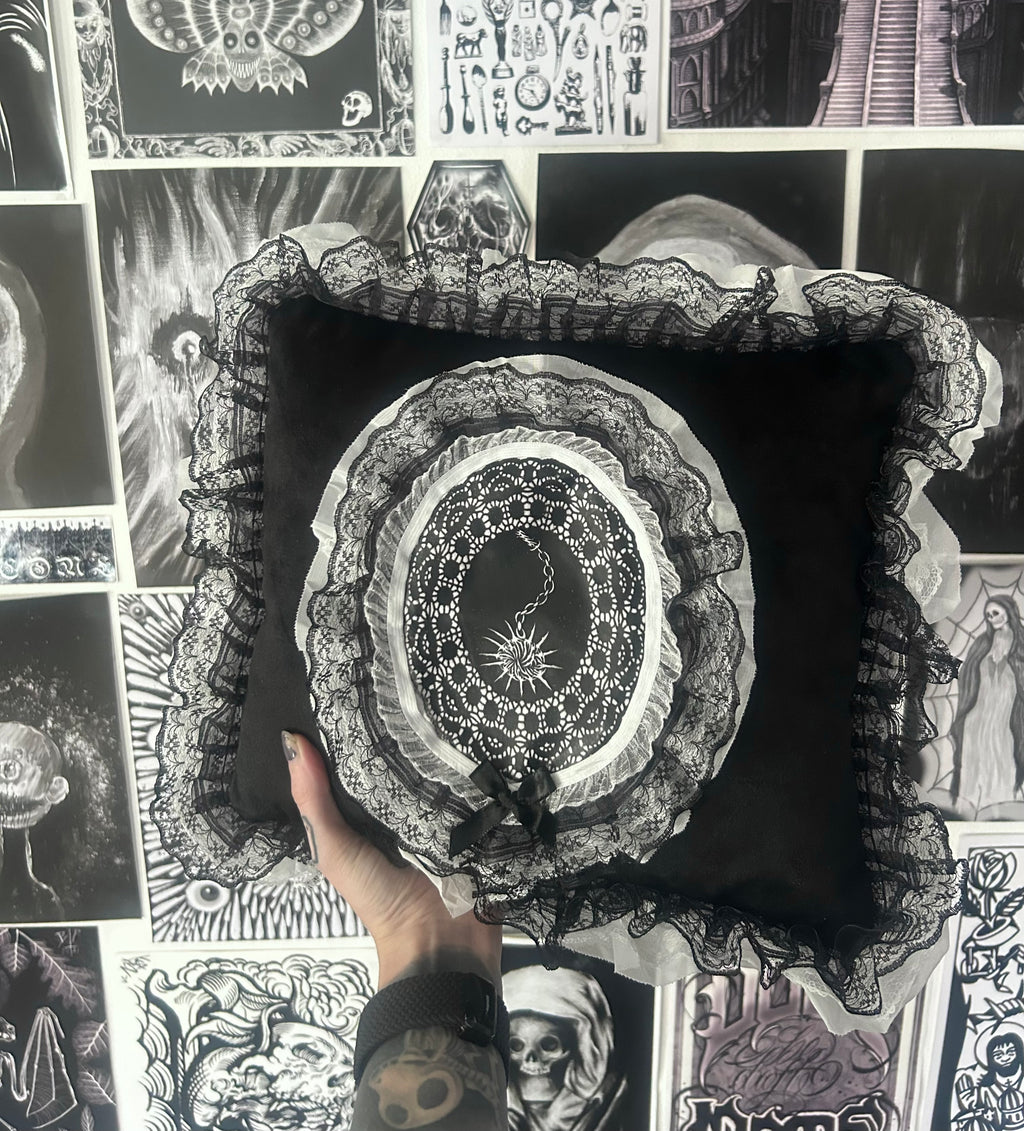 spike flail lace decorative cushion pillow