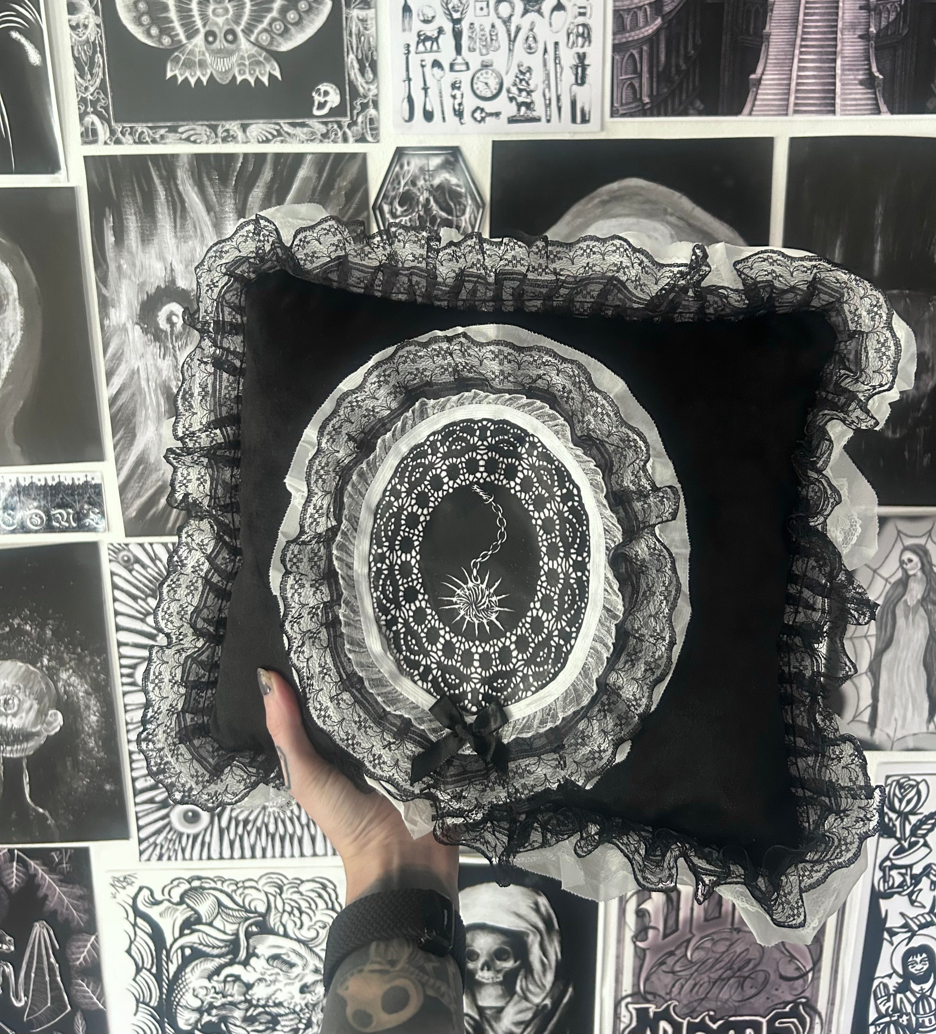 spike flail lace decorative cushion pillow