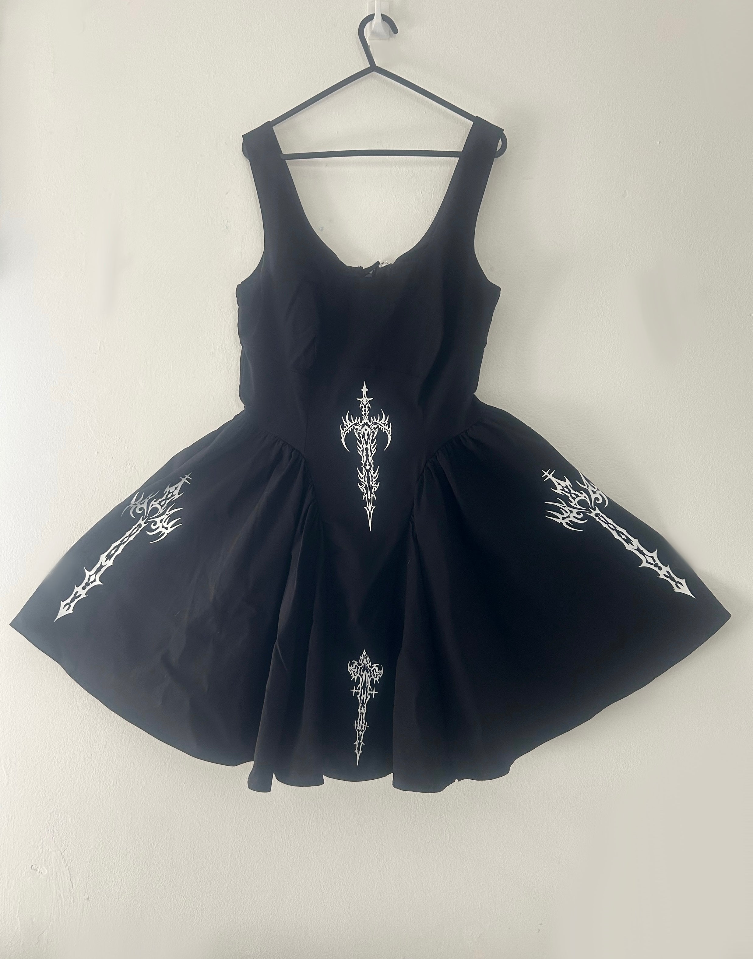 Upcycled little black dress size M