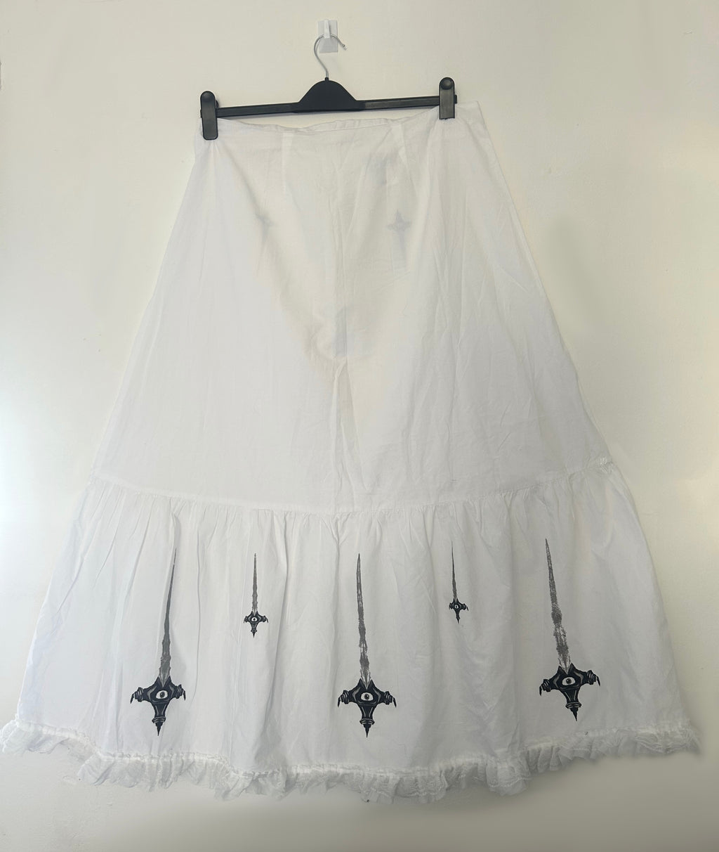 Upcycled white maxi lace skirt size 16 Large
