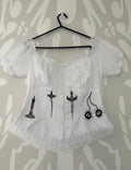 Upcycled milkmaid style crop top size 10