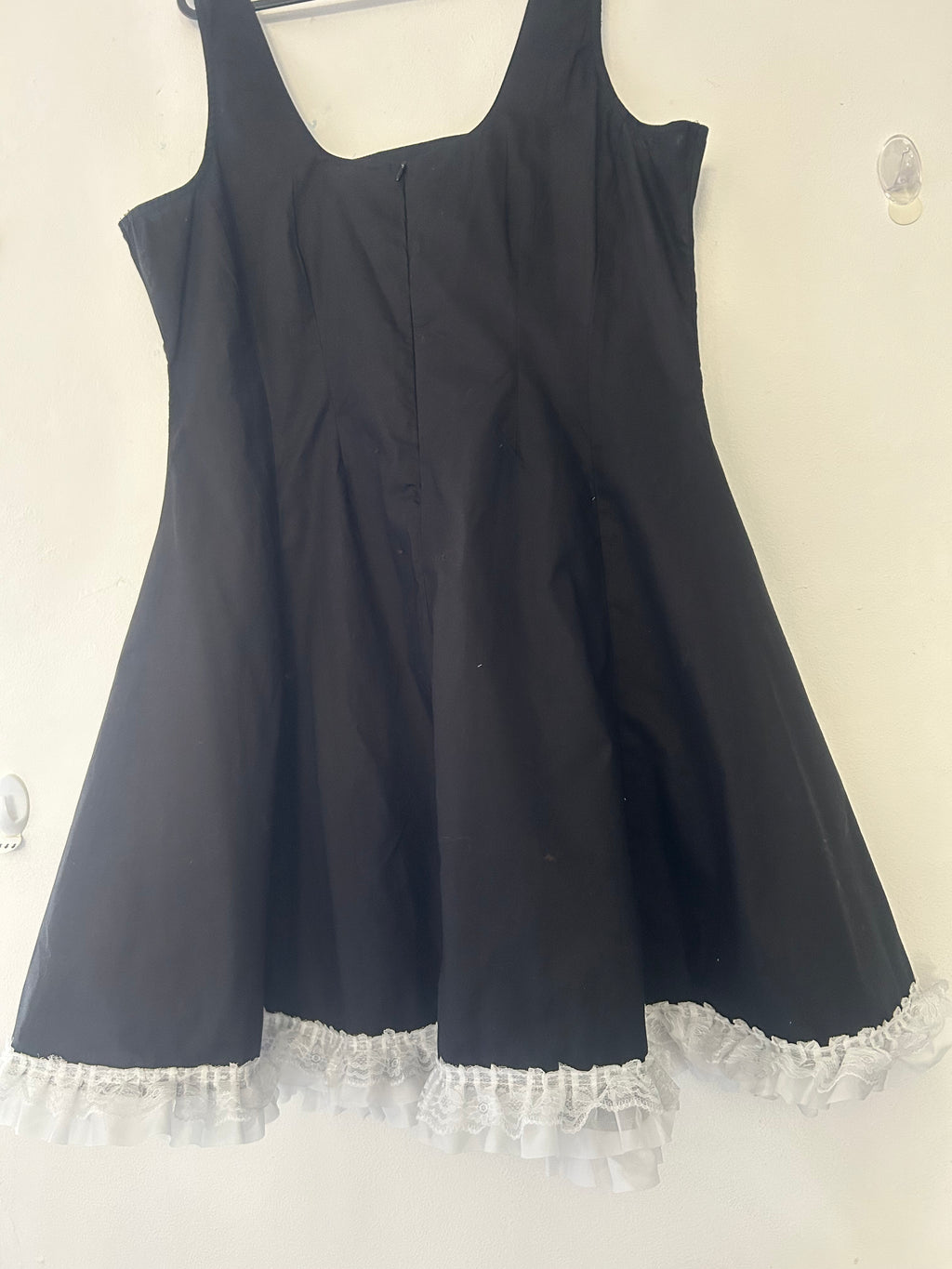 Upcycled simple black lace dress size XL