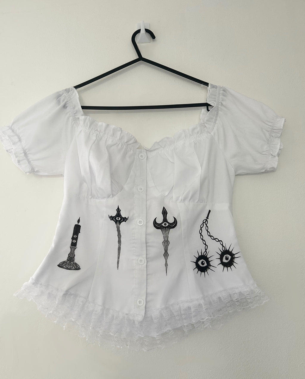 Upcycled milkmaid style crop top size 10