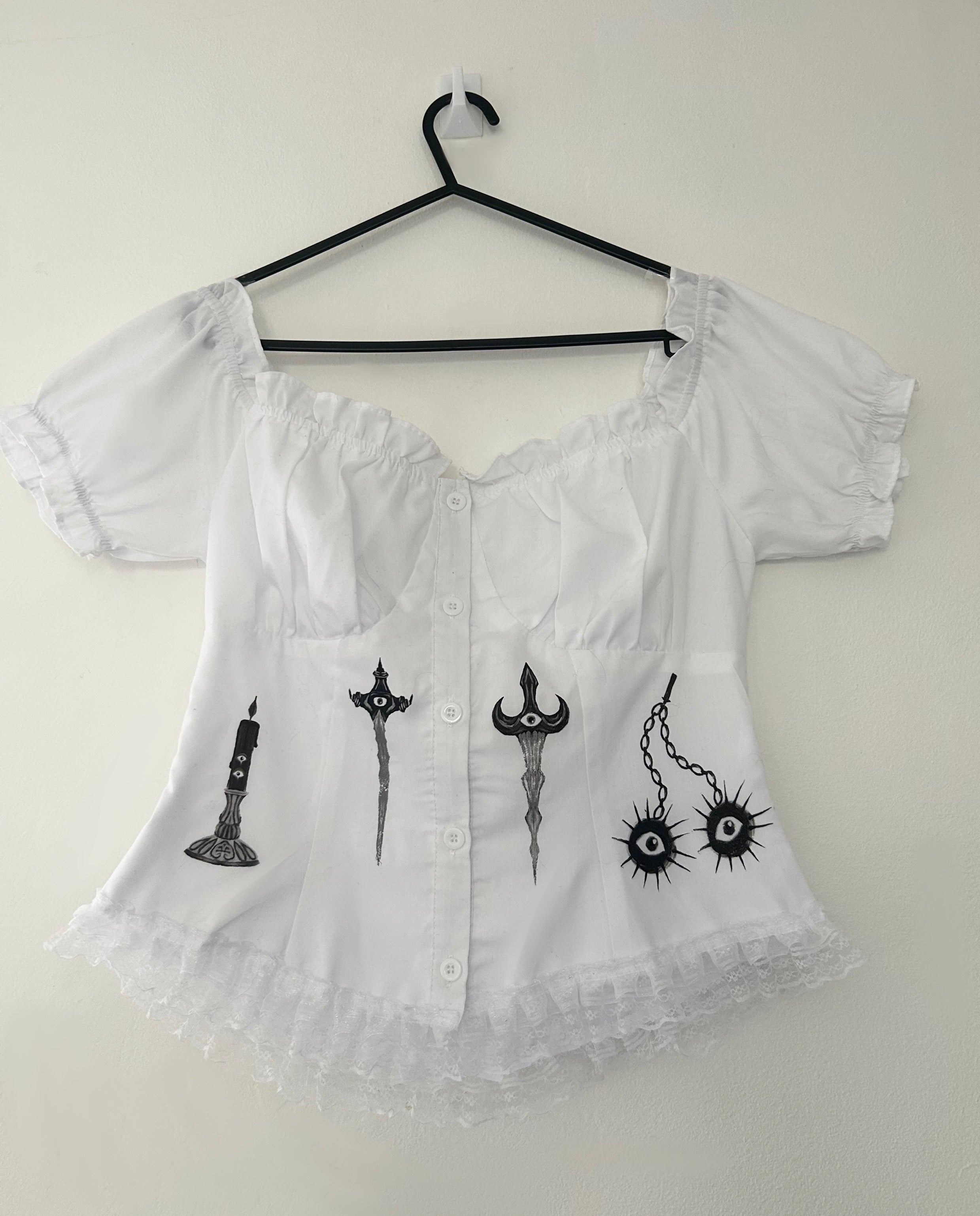 Upcycled milkmaid style crop top size 10