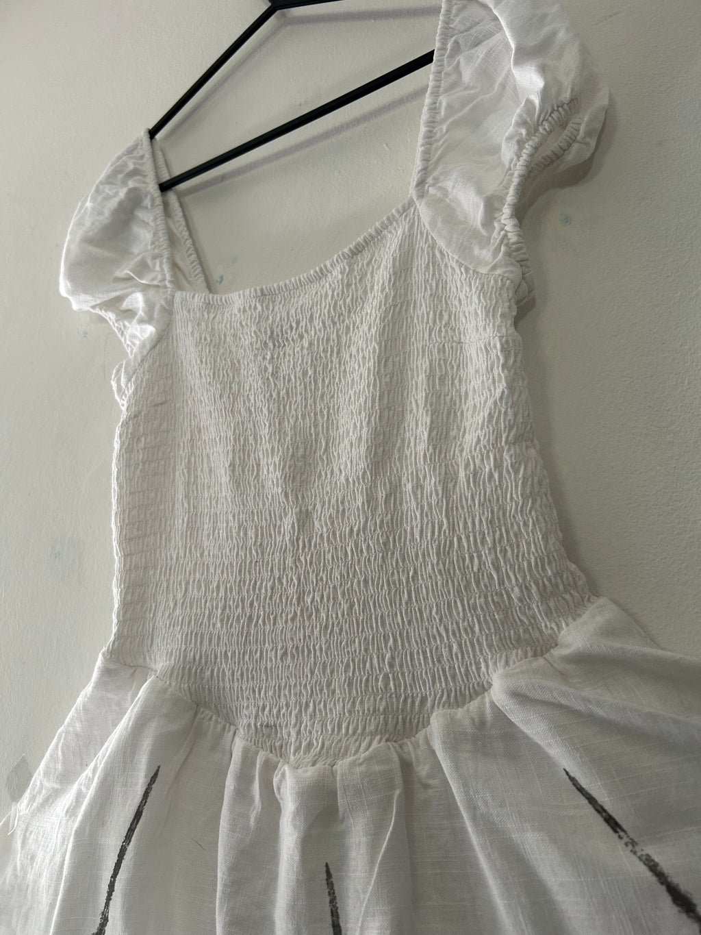 Upcycled white summer dress size XS