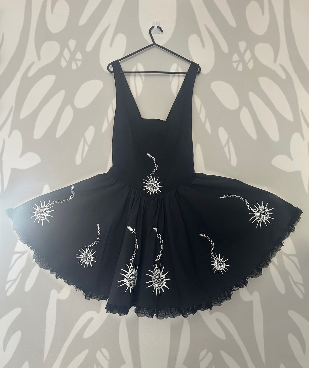 reworked / upcycled black lace dress size L